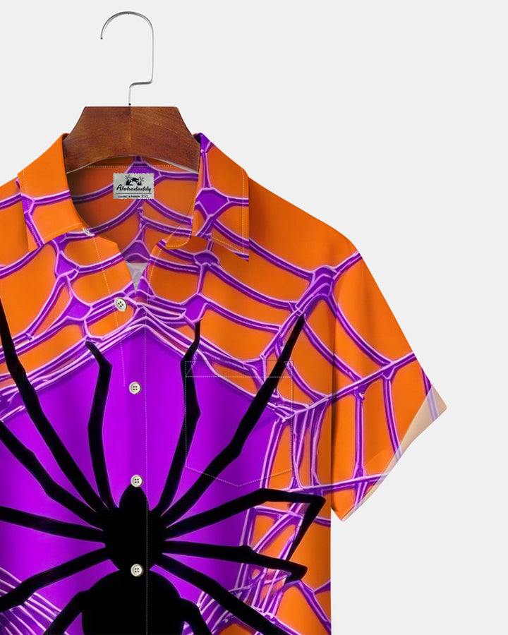 Alohadaddy® Holiday Halloween Graphic Print Button-Down Pocket Cardigan-Style Men&