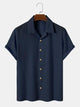 Men's Plain Seersucker Wrinkle Free Casual Shirts Multicolor Basic Tops