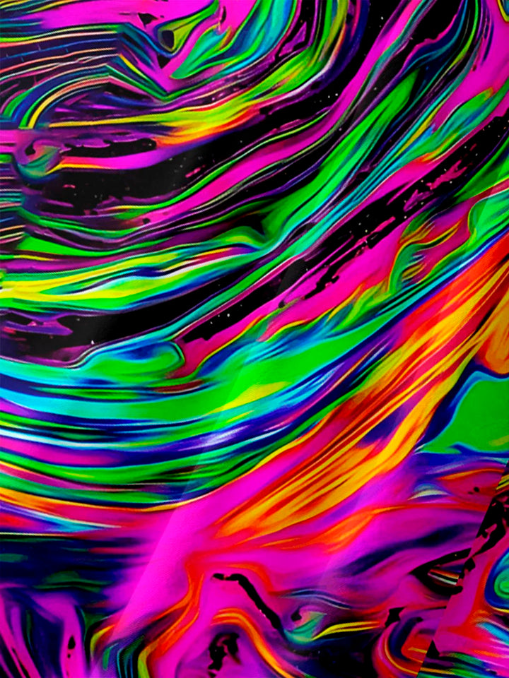 Camisa de manga corta con bolsillo abotonado y estampado digital 3D con degradado abstracto retro para hombre de Alohadaddy, talla grande y alta