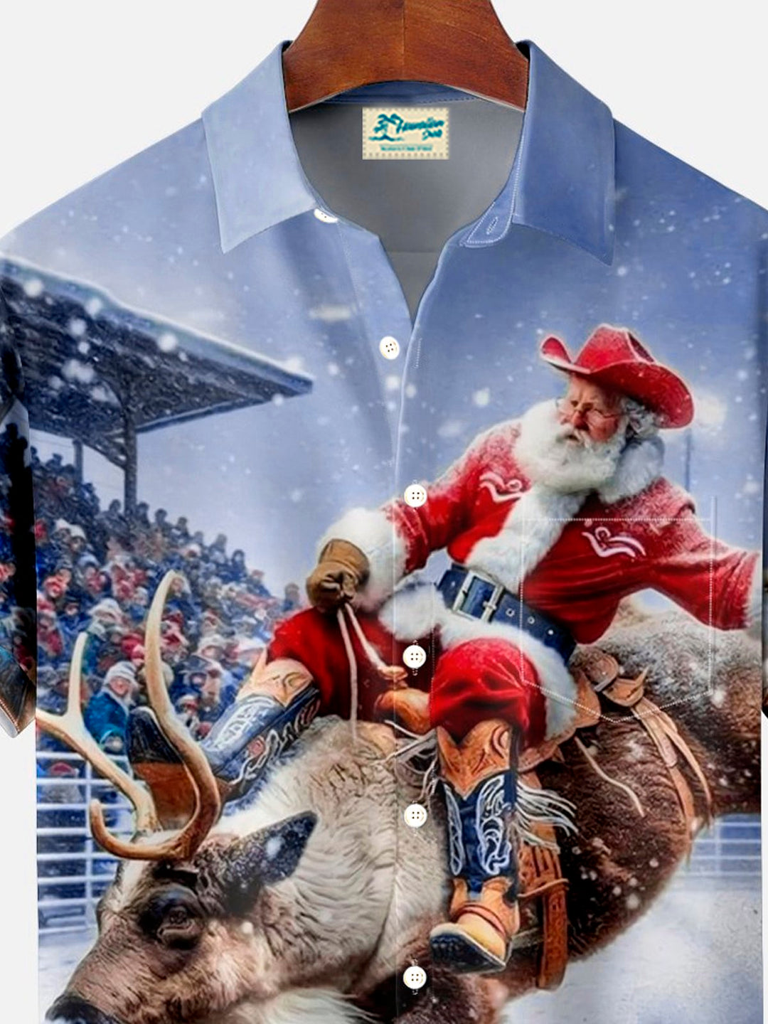 Chemise à manches courtes avec poche boutonnée pour homme Alohadaddy Christmas Santa 3D Digital Print Big &amp;amp; Tall