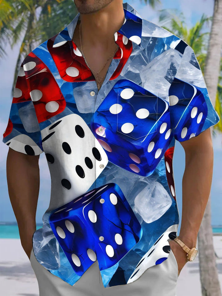 Alohadaddy® Casual Sieve Print Chest Pocket Men&