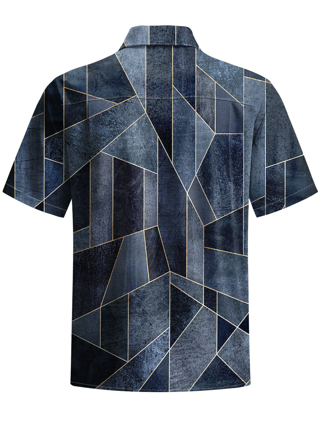 Alohadaddy® Vintage Geometric Art Print Chest Pocket Mens Short Sleeve Shirt Big &amp; Tall