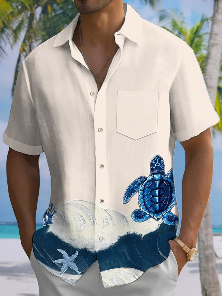 Alohadaddy® Casual Surf Art Print Mens Wicking Short Sleeve Shirt Big &amp; Tall