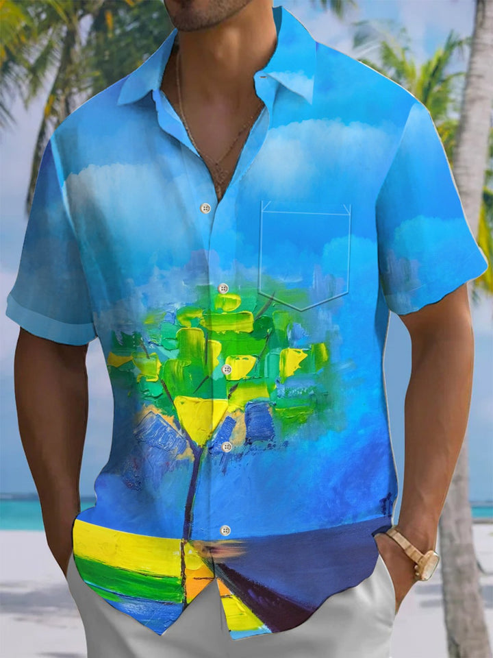 Alohadaddy® Vintage Acrylic Oil Painting Print Art Moisture Wicking Men&