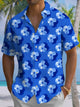 Alohadaddy® Hawaiian Flowers Art Print Chest Pocket Men's Short Sleeve Shirts Big & Tall