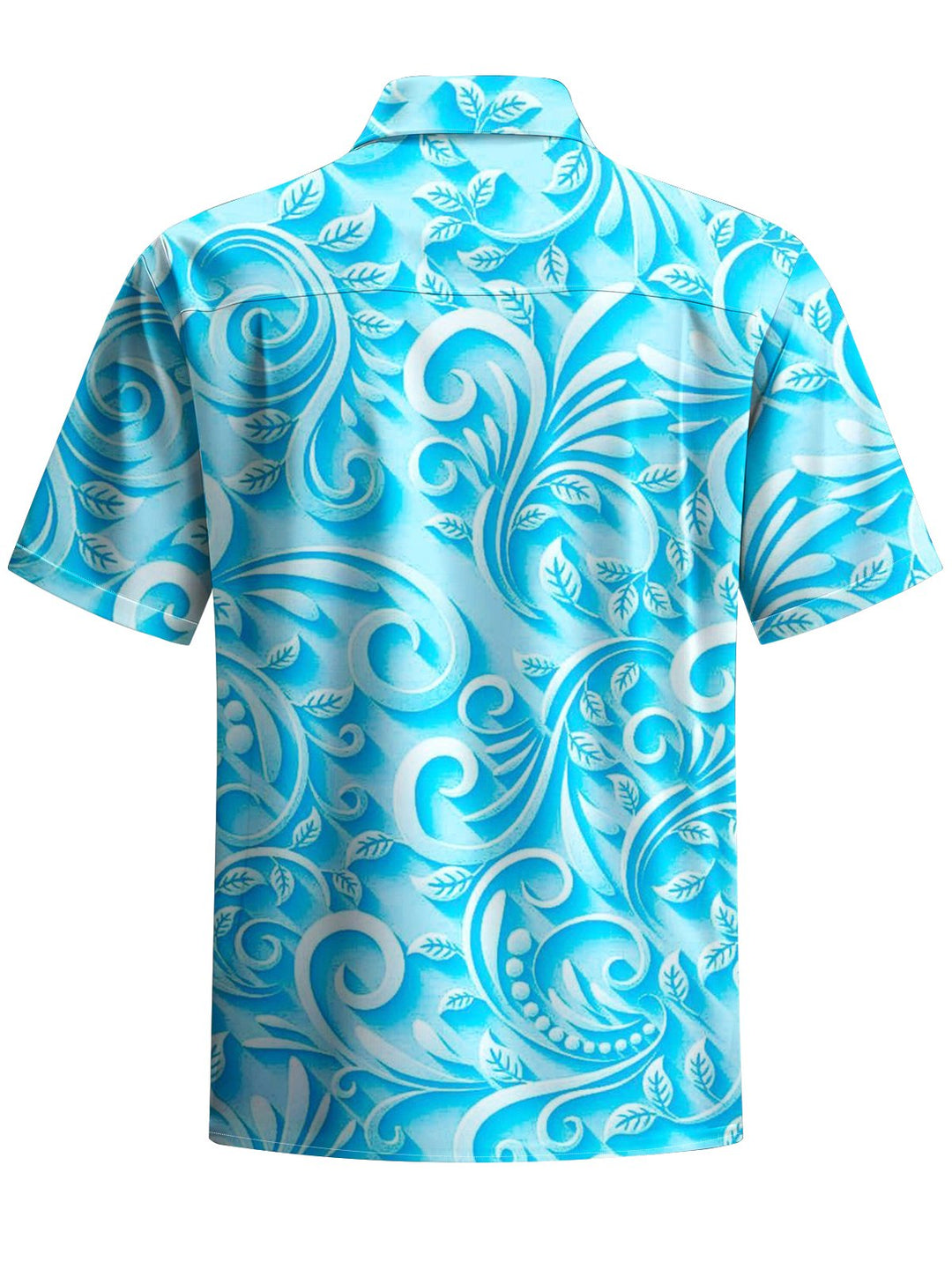 Alohadaddy® Casual 3D Embossed Leaf Art Print Chest Pocket Men&