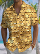 Alohadaddy® Men's Casual Metal Honeycomb Art Print Chest Pocket Stretch Short Sleeve Shirt Big & Tall