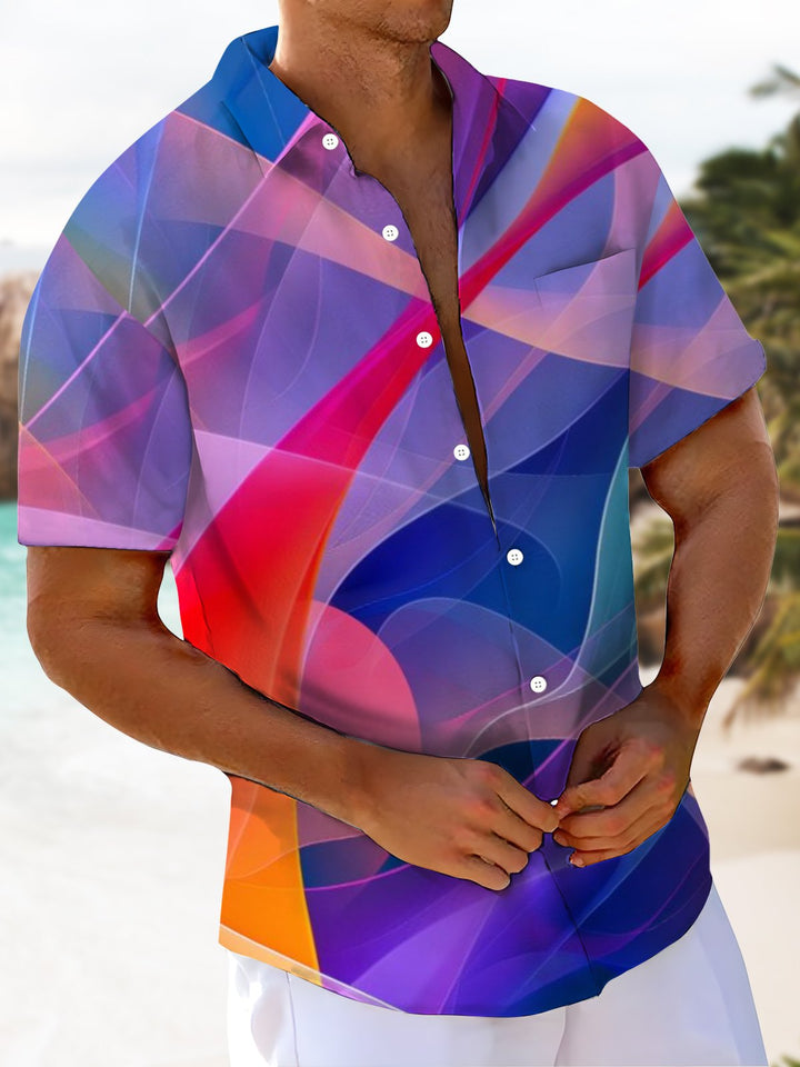 Alohadaddy® Casual Abstract Print Art Stretch Men&