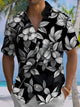 Alohadaddy® Casual Floral Art Print Chest Pocket Stretch Men's Short Sleeve Shirt Big & Tall