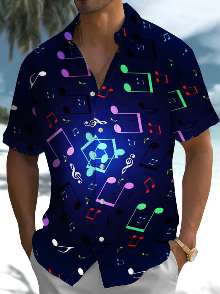 Alohadaddy® Casual Musical Notes Printed Art Pocket Stretch Men&