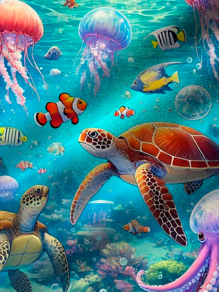Alohadaddy® Hawaii Vintage Marine Life Turtle Print Men&