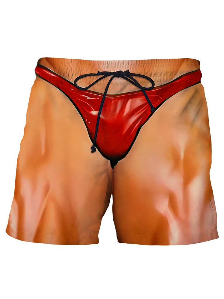 Short de plage à imprimé Visual Dislocation pour homme d&