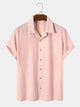 Men's Plain Seersucker Wrinkle Free Casual Shirts Multicolor Basic Tops
