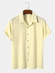 Men's Plain Seersucker Wrinkle Free Casual Shirts Multicolor Basic Tops