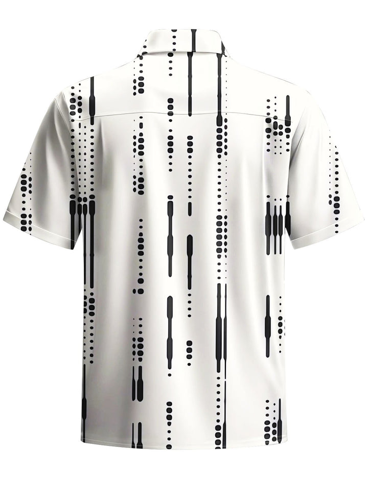 Alohadaddy® Casual Stripe Printed Chest Pocket Men&