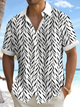 Alohadaddy® Hawaiian Leaves Art Print Chest Pocket Mens Short Sleeve Shirts Big & Tall