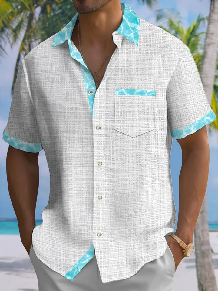Alohadaddy® Casual Watercolor Contrast Art Print Moisture Wicking Men&