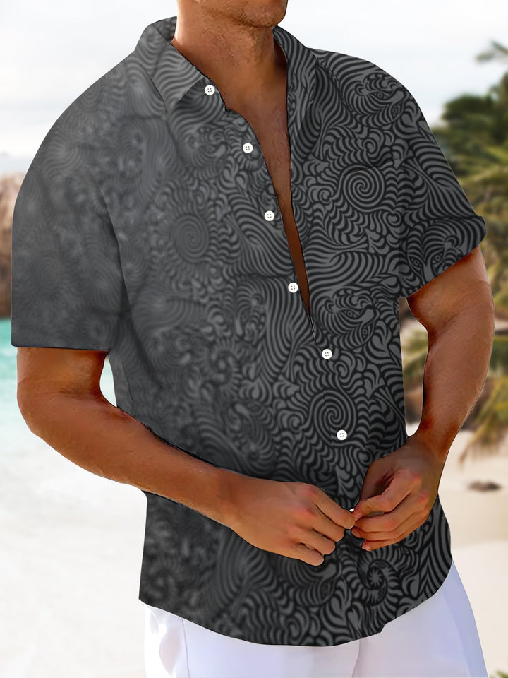 Alohadaddy® Vintage Tiger Art Print Chest Pocket Men&