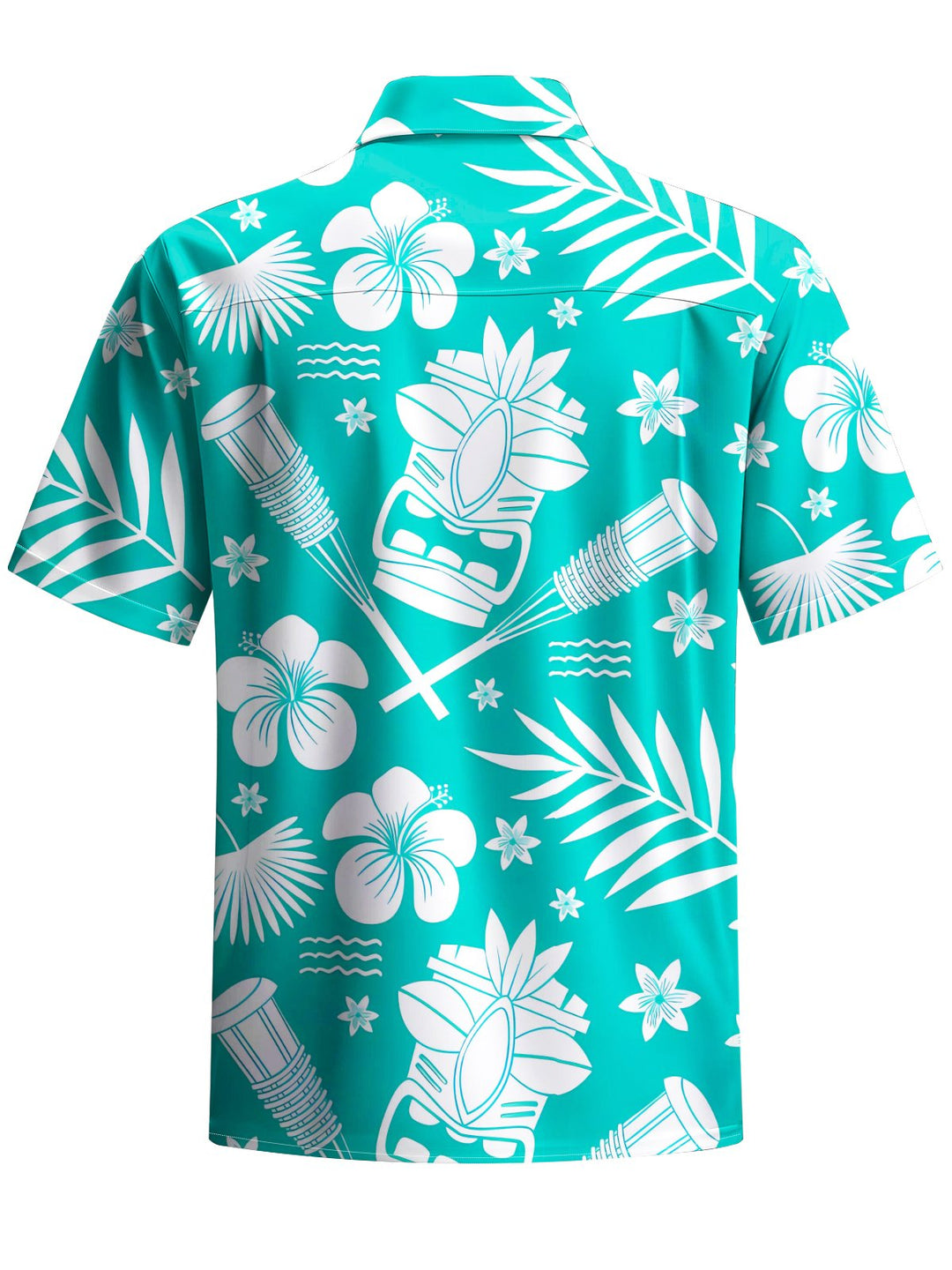 Alohadaddy® Casual Hawaiian Tiki Art Print Chest Pocket Men&