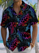 Alohadaddy® Casual Turtle Print Art Pocket Stretch Men's Short Sleeve Shirt Big & Tall
