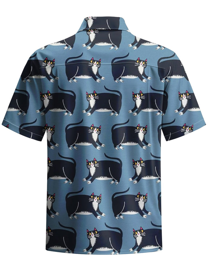 Alohadaddy® Vintage Cat Print Pocket Stretch Men&