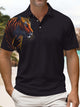 Alohadaddy® Casual Tiger Print Art Stretch Men's Short Sleeve Polo Big & Tall