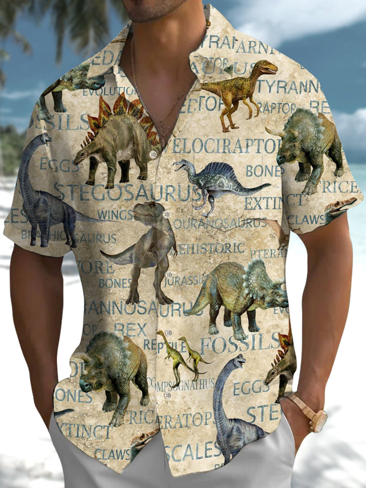Alohadaddy® Vintage Dinosaur Print Art Pocket Stretch Men&