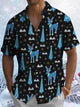 Alohadaddy® Christmas Christmas Tree and Deer Print Pocket Elastic Button Men's Short Sleeve Shirt Big & Tall