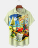 Alohadaddy® Hawaiian Parrot Print Art Button Pocket Cardigan Men's Short Sleeve Shirt Big & Tall