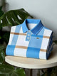 Alohadaddy® Business Plaid Logo Print Art Button Stretch Men's Short Sleeve Polo Big & Tall