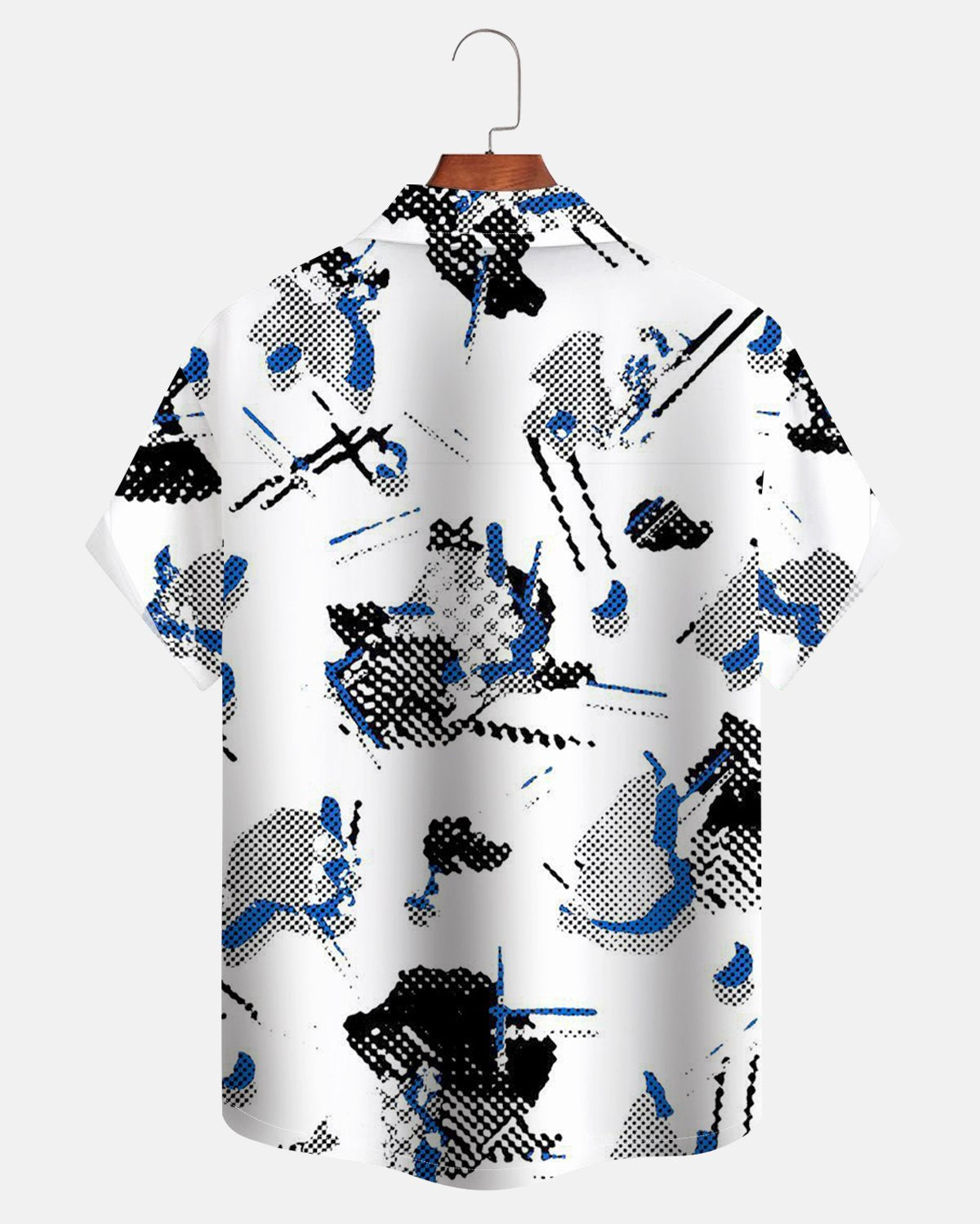 Alohadaddy® Men's Casual Short-Sleeve Shirt with Polka-Dot Map Print