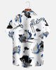 Alohadaddy® Men's Casual Short-Sleeve Shirt with Polka-Dot Map Print
