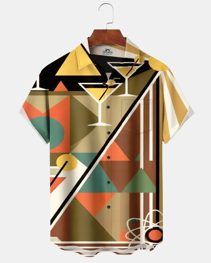 Alohadaddy® Casual Geometric Cocktail Print Men&