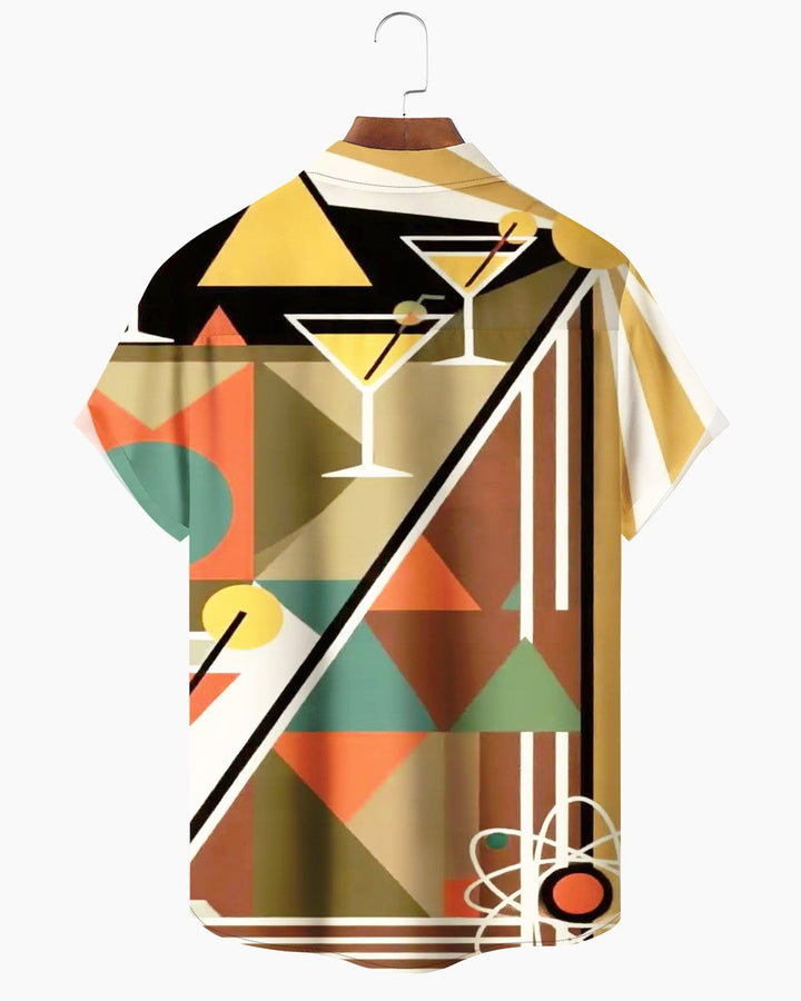 Alohadaddy® Casual Geometric Cocktail Print Men&