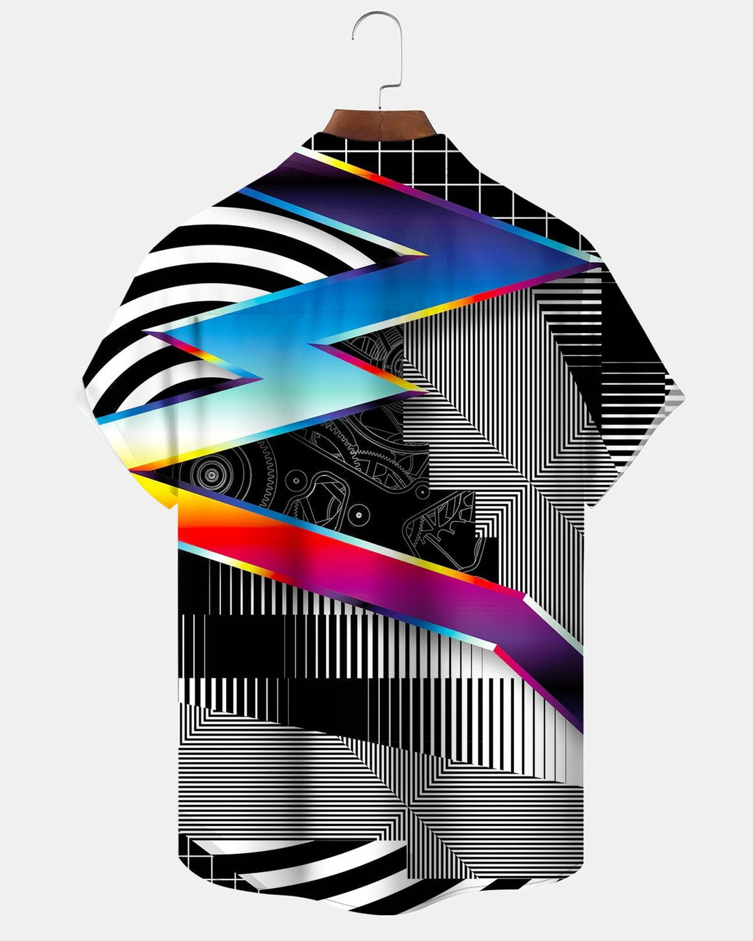 Alohadaddy® Casual Abstract Striped Geometric Mosaic Print Men&