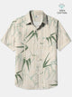 Alohadaddy Cotton Bamboo Art Print Moisture Wicking Chest Pocket Oversized Stretch Hawaiian Short Sleeve Shirt
