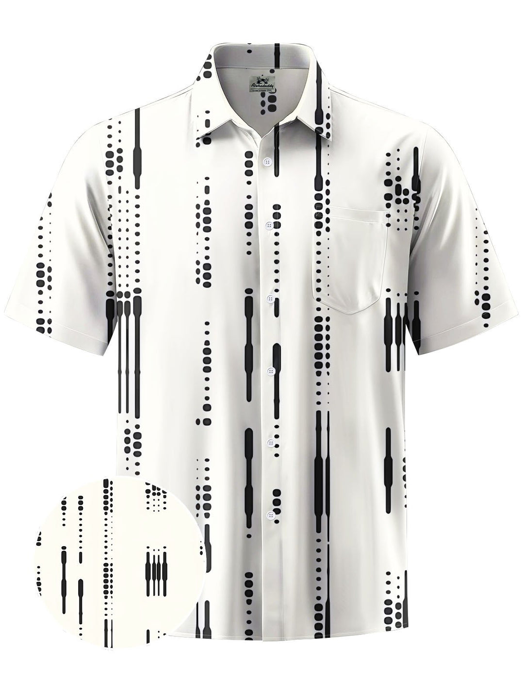Alohadaddy® Casual Stripe Printed Chest Pocket Men&