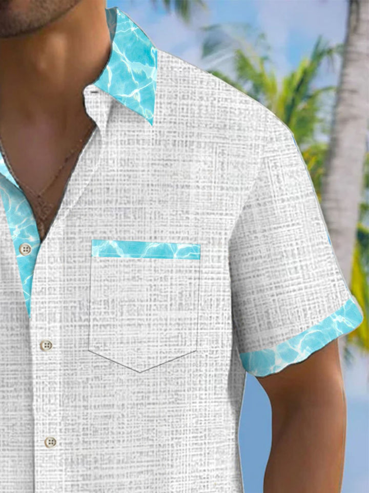 Alohadaddy® Casual Watercolor Contrast Art Print Moisture Wicking Men&