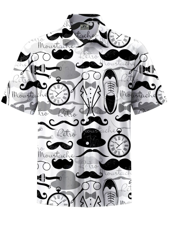 Alohadaddy® Casual Jazz Art Print Chest Pocket Moisture Wicking Mens Short Sleeve Shirt Big &amp; Tall