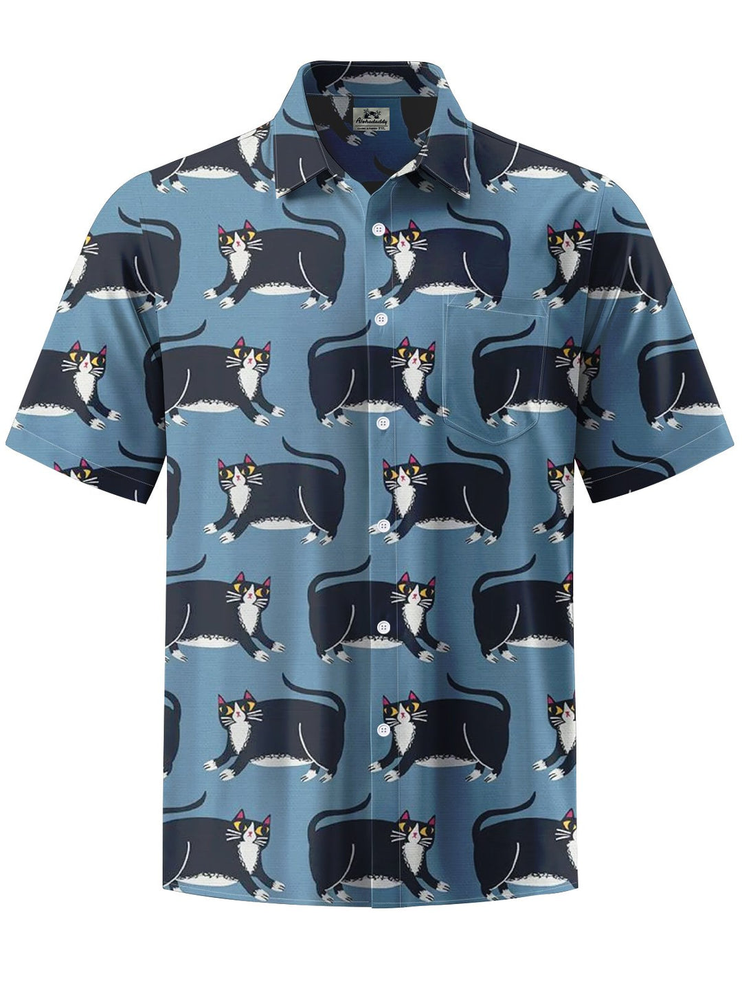 Alohadaddy® Vintage Cat Print Pocket Stretch Men&