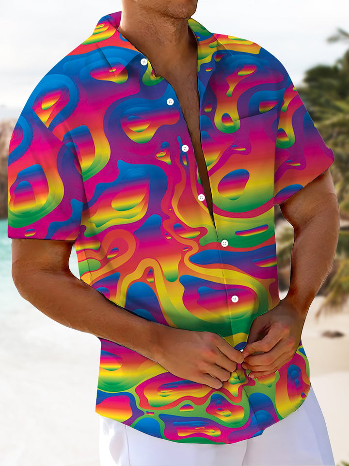 Alohadaddy® Casual Abstract Geometric Art Print Stretch Men&