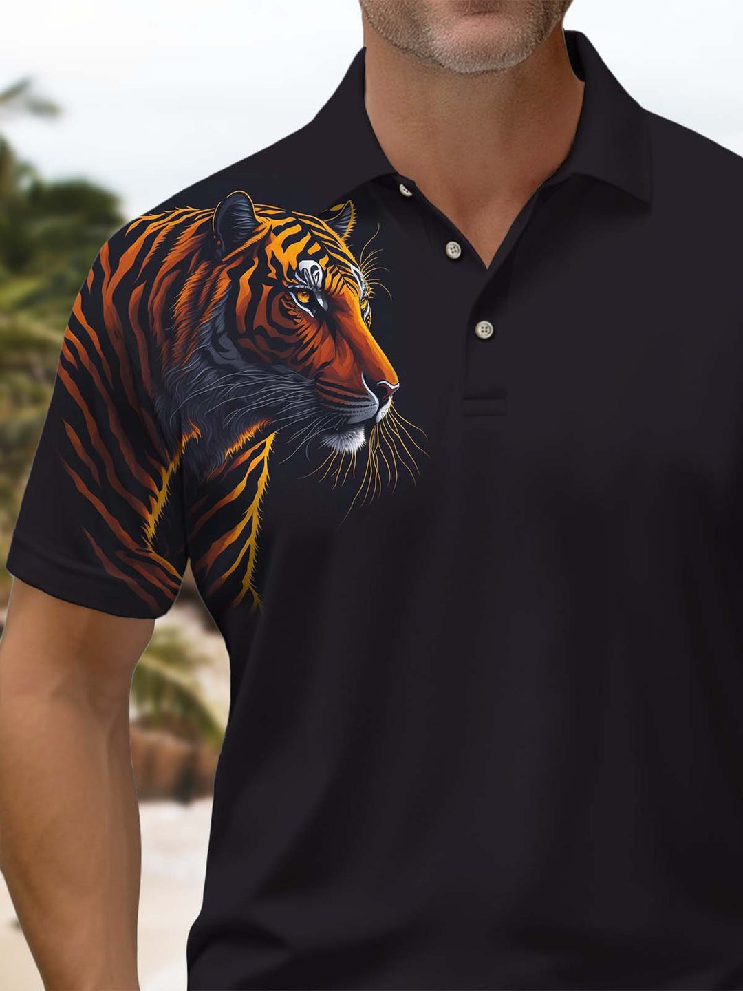 Alohadaddy® Casual Tiger Print Art Stretch Men&