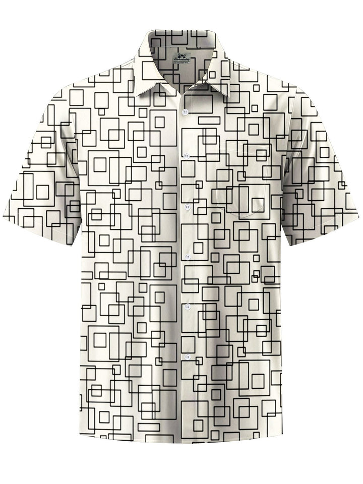Alohadaddy® Casual Geometric Art Print Stretch Pocket Men&