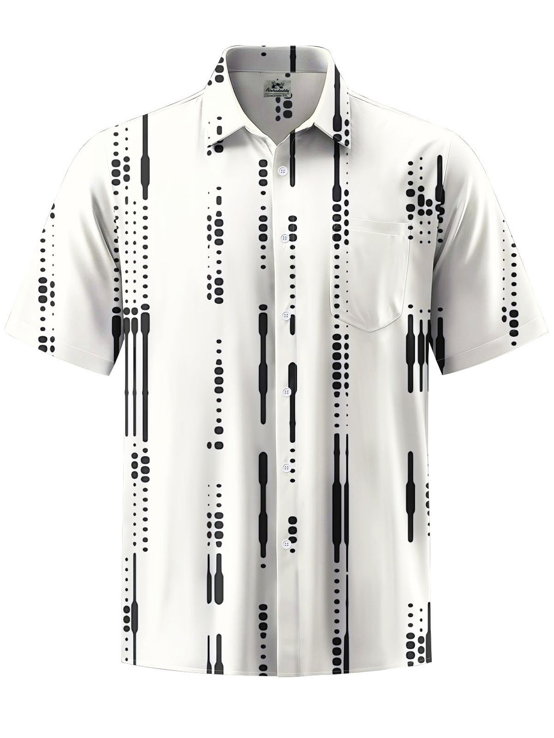 Alohadaddy® Casual Stripe Printed Chest Pocket Men&