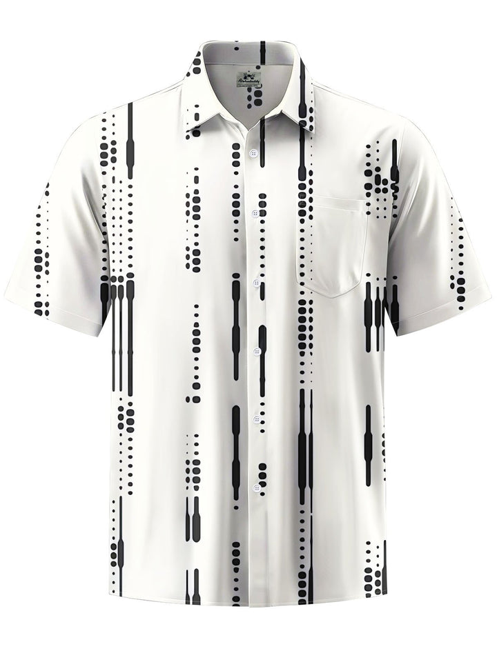 Alohadaddy® Casual Stripe Printed Chest Pocket Men&