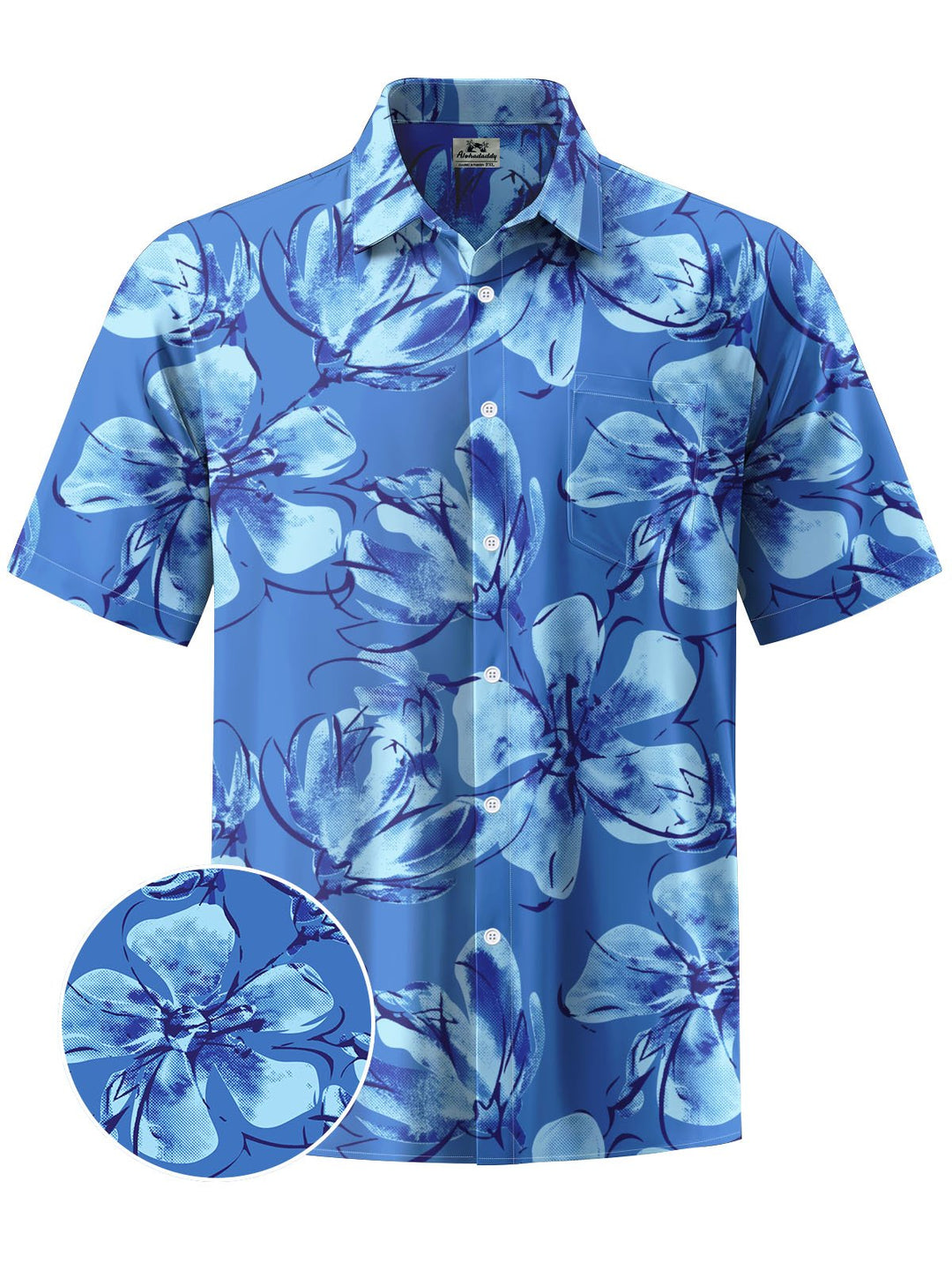 Alohadaddy® Hawaii Floral Print Chest Pocket Men&