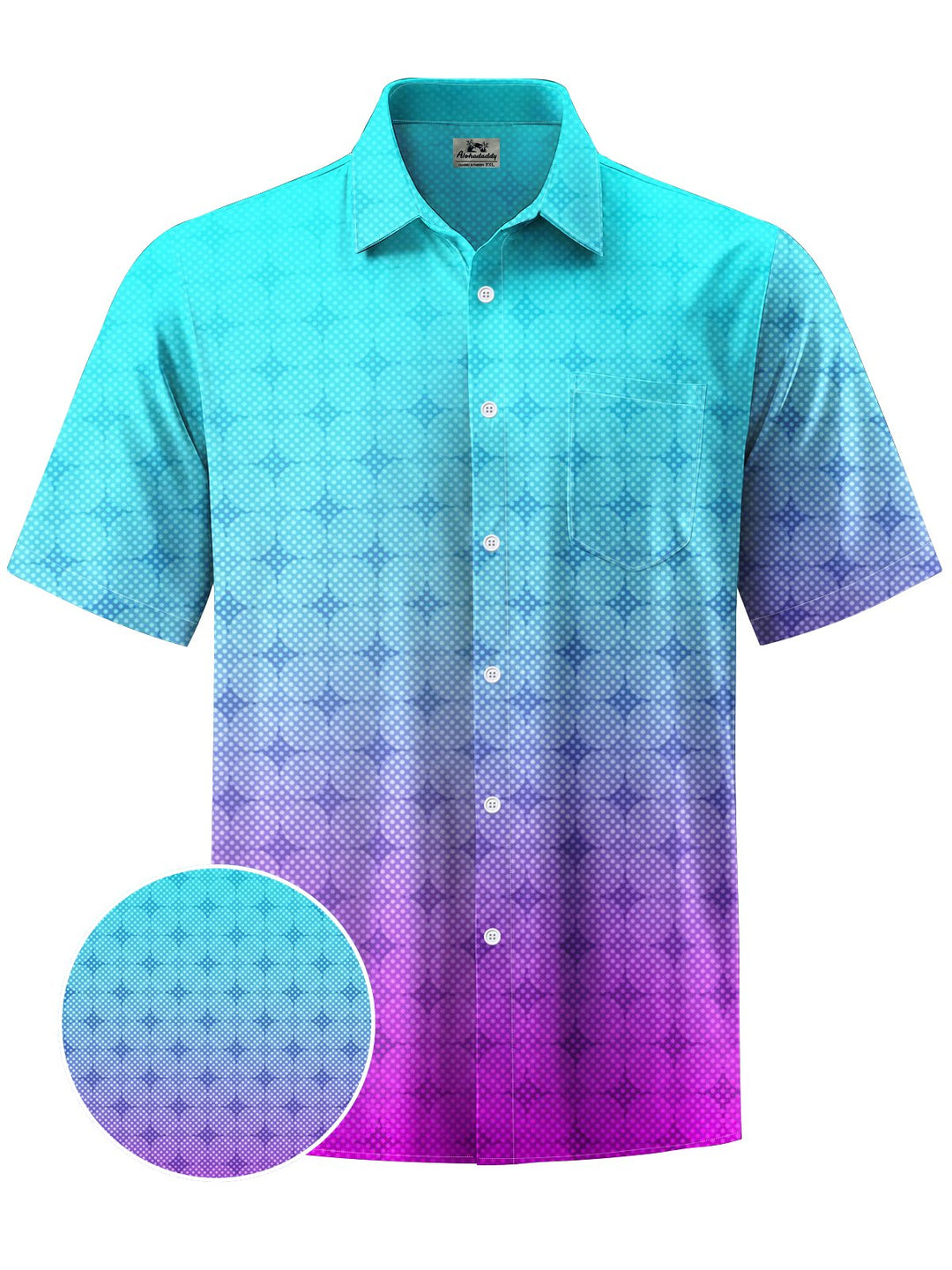 Alohadaddy® Casual Gradient Geometric Art Print Men&