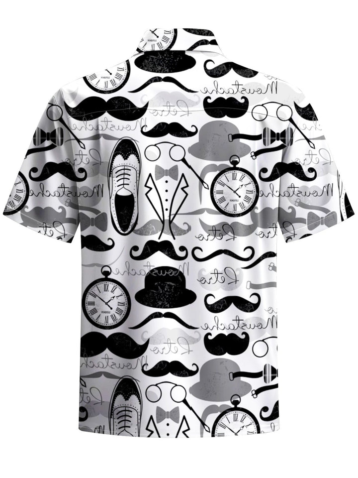 Alohadaddy® Casual Jazz Art Print Chest Pocket Moisture Wicking Mens Short Sleeve Shirt Big &amp; Tall