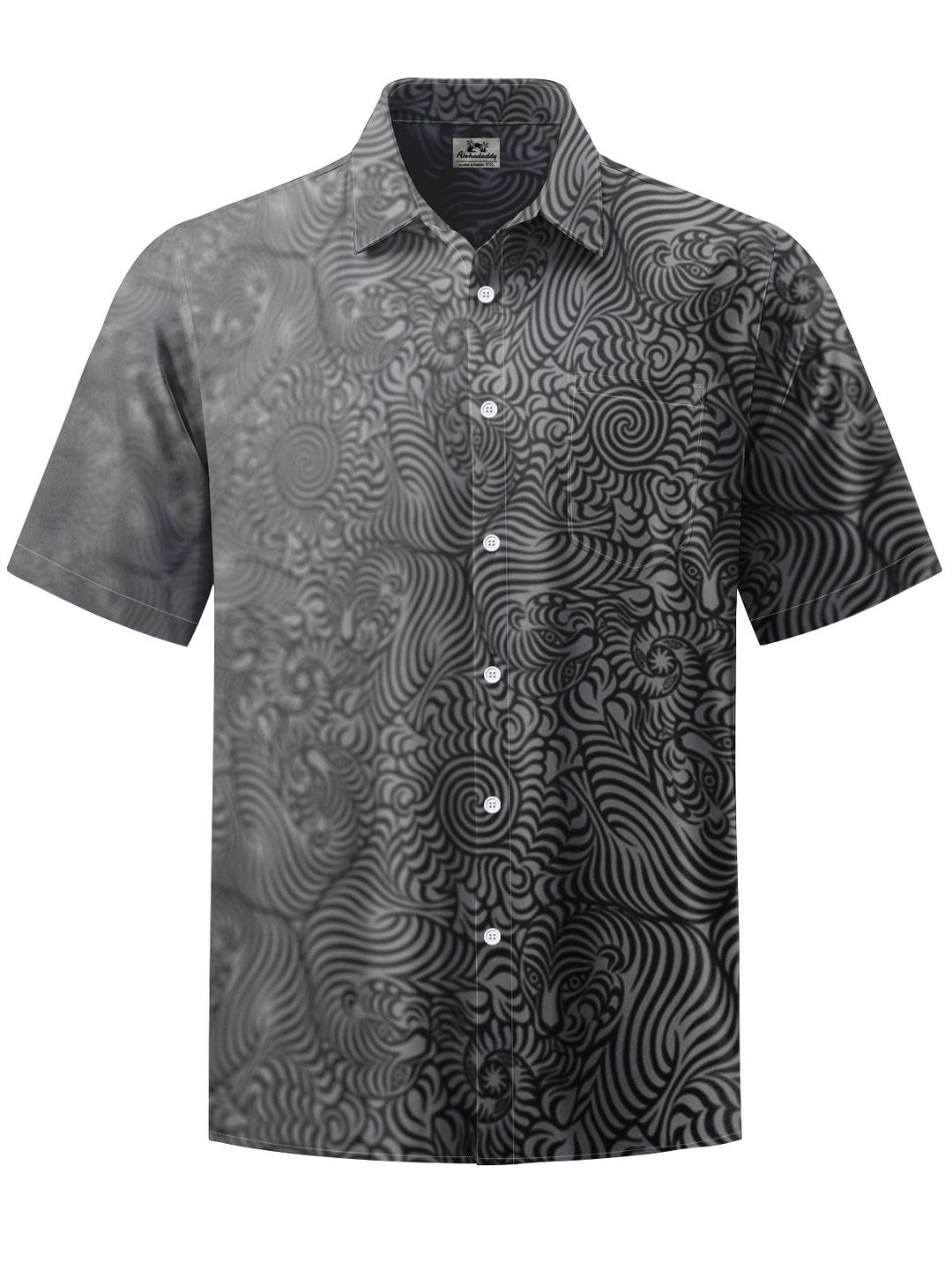 Alohadaddy® Vintage Tiger Art Print Chest Pocket Men&