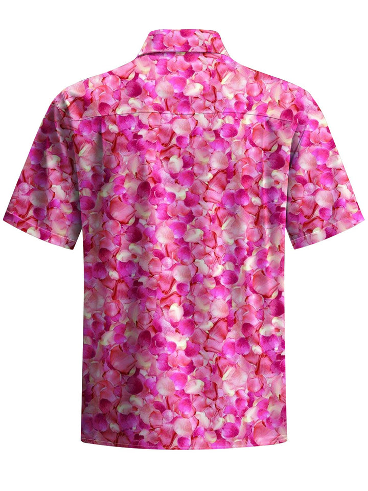 Alohadaddy® Hawaiian floral print with moisture-wicking chest pocket for men&